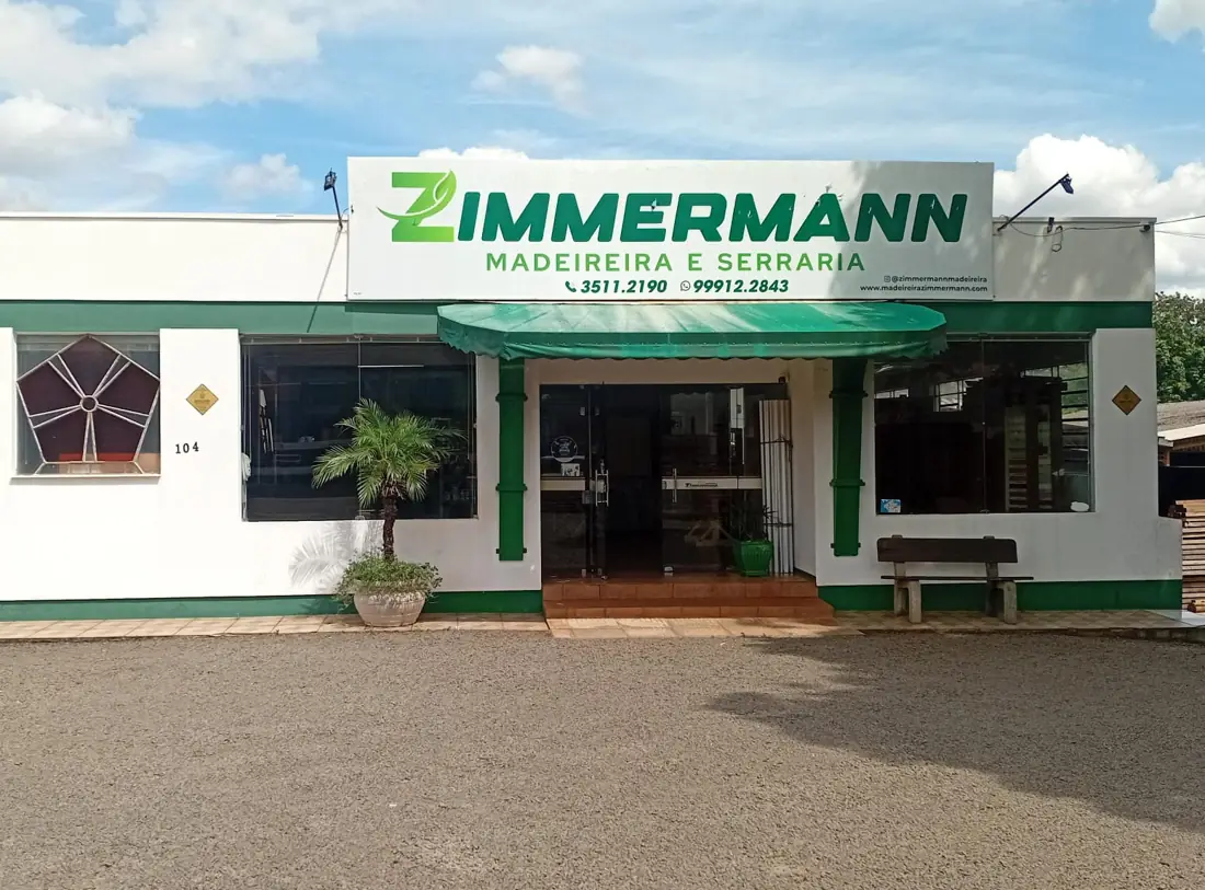 Fachada da Zimmermann Madeireira e Serraria